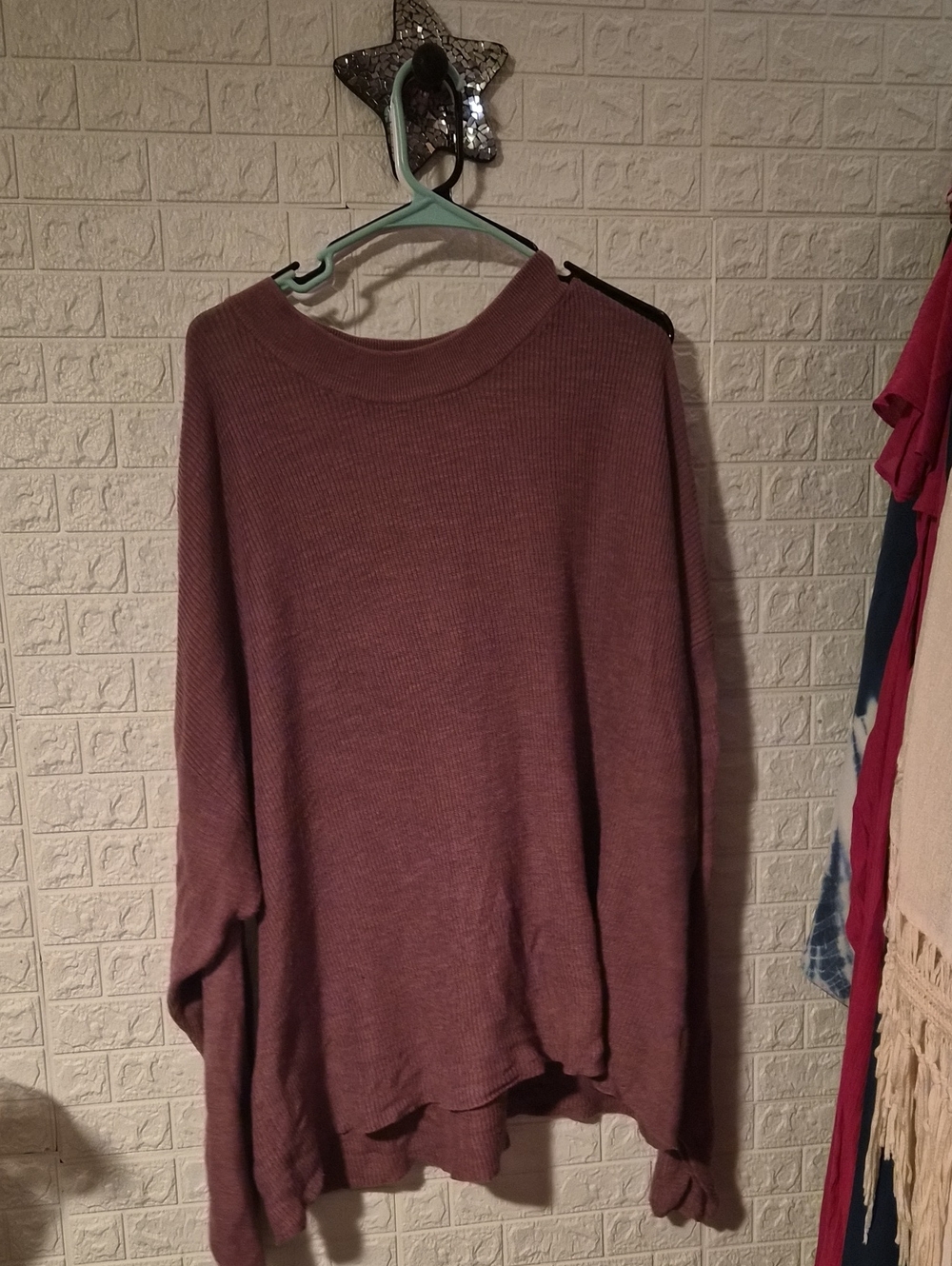 Cozy Women's Mauve Ribbed Knit Sweater free people beach